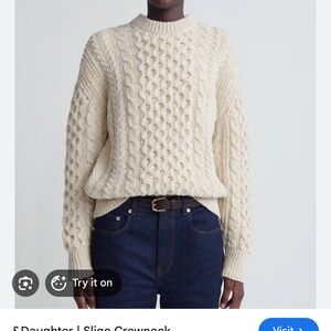 &Daughter Arla Donegal Aran Crewneck in Swilly